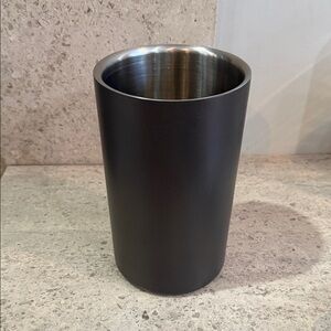 West Elm Black Stainless Steel Wine Chiller